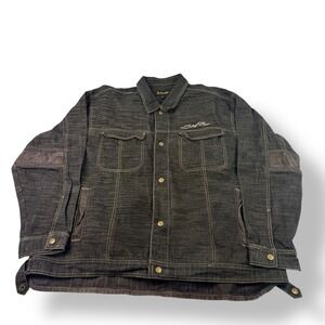 Schott Bros 1913 Mens 3XL Denim Jean Jacket Dark Wash Embroidered Logo